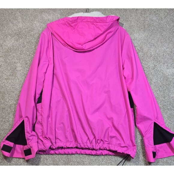 Victoria's Secret Pink Sherpa Hood Lined Anorak 1/2 Zip Logo Windbreaker Sz XS-S - Picture 11 of 12